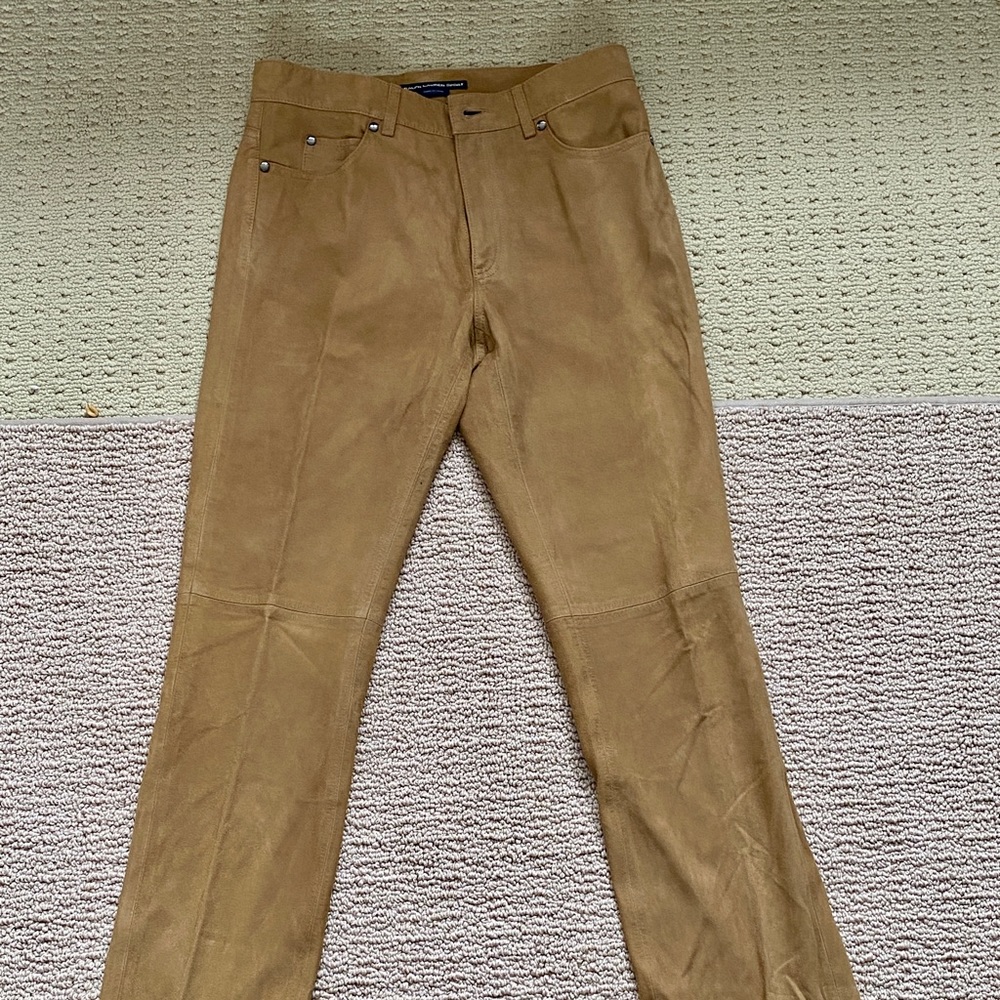 Ralph Lauren SPORT 100% tan suede leather pants -worn once
